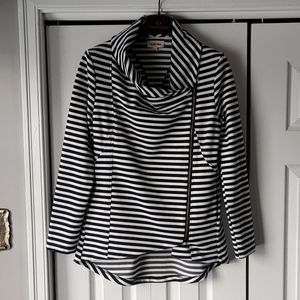 Adora Striped Zippered Blazer Jacket